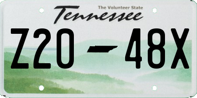 TN license plate Z2048X