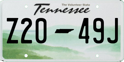 TN license plate Z2049J