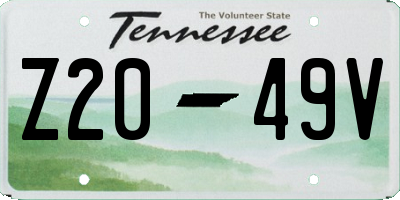 TN license plate Z2049V
