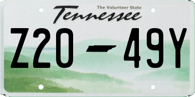 TN license plate Z2049Y
