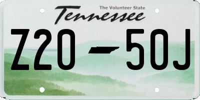 TN license plate Z2050J