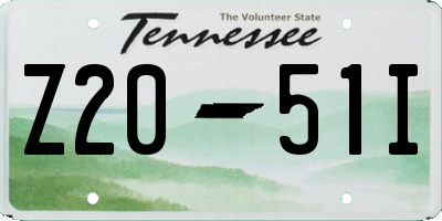 TN license plate Z2051I
