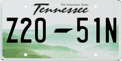 TN license plate Z2051N