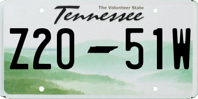 TN license plate Z2051W