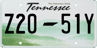 TN license plate Z2051Y