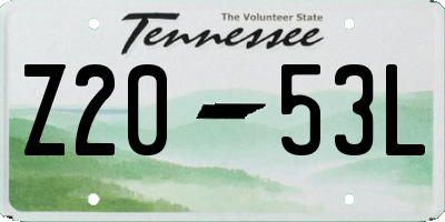 TN license plate Z2053L