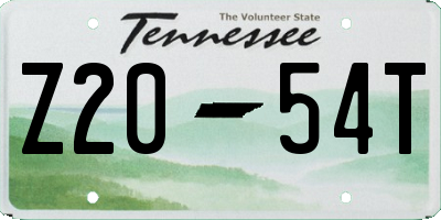 TN license plate Z2054T
