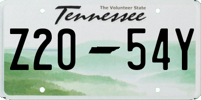TN license plate Z2054Y