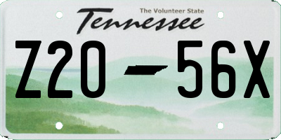 TN license plate Z2056X