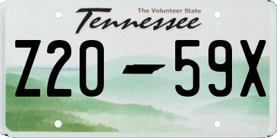 TN license plate Z2059X