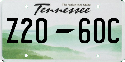 TN license plate Z2060C