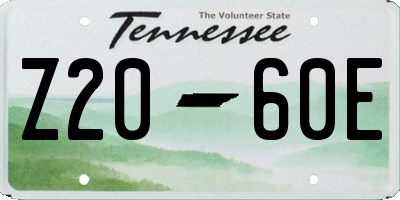TN license plate Z2060E