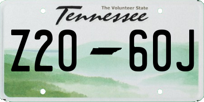 TN license plate Z2060J