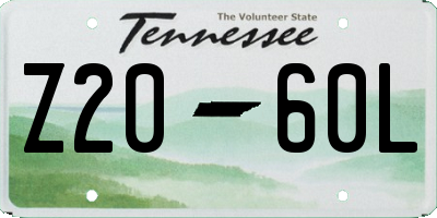 TN license plate Z2060L
