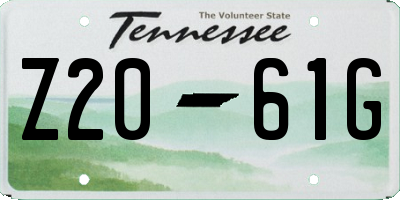 TN license plate Z2061G