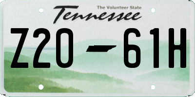TN license plate Z2061H