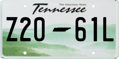 TN license plate Z2061L