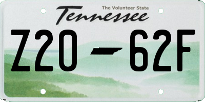 TN license plate Z2062F