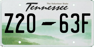 TN license plate Z2063F