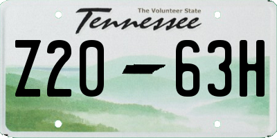 TN license plate Z2063H