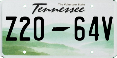 TN license plate Z2064V