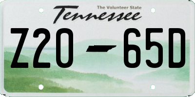 TN license plate Z2065D
