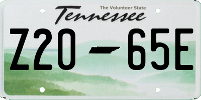 TN license plate Z2065E