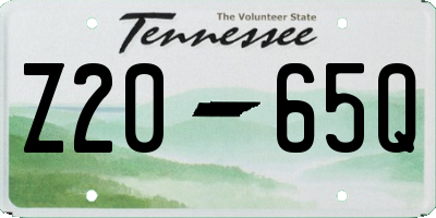 TN license plate Z2065Q