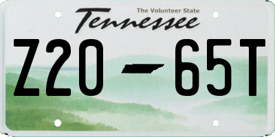 TN license plate Z2065T