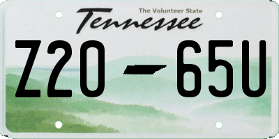 TN license plate Z2065U