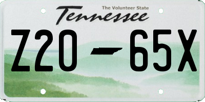 TN license plate Z2065X