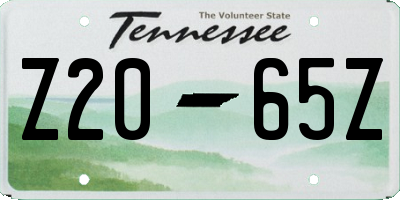 TN license plate Z2065Z