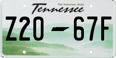 TN license plate Z2067F