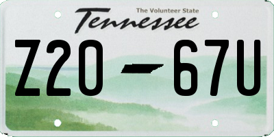 TN license plate Z2067U