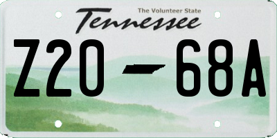 TN license plate Z2068A