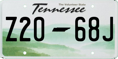 TN license plate Z2068J