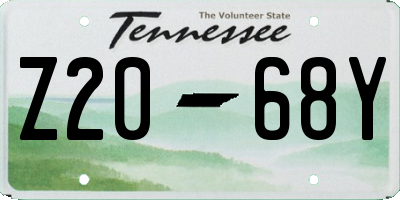 TN license plate Z2068Y