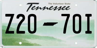 TN license plate Z2070I
