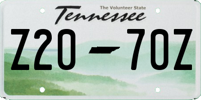 TN license plate Z2070Z