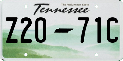 TN license plate Z2071C
