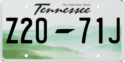 TN license plate Z2071J
