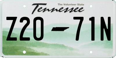 TN license plate Z2071N