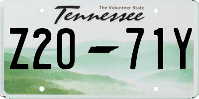 TN license plate Z2071Y