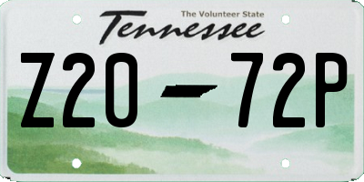 TN license plate Z2072P