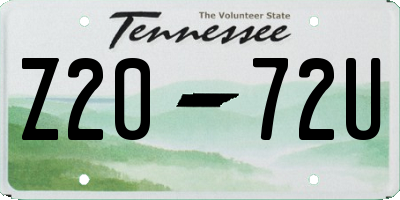 TN license plate Z2072U