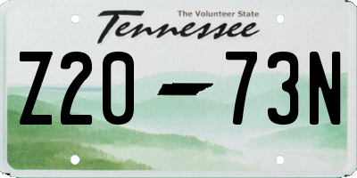 TN license plate Z2073N