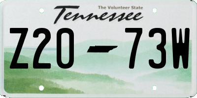 TN license plate Z2073W