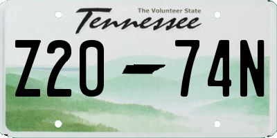TN license plate Z2074N
