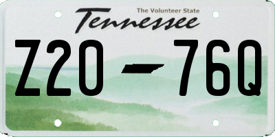 TN license plate Z2076Q