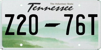 TN license plate Z2076T